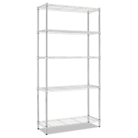 Finefabrics ALE Five-Shelf Residential Wire ShelvingSilver 36 x 14 in. FI288366